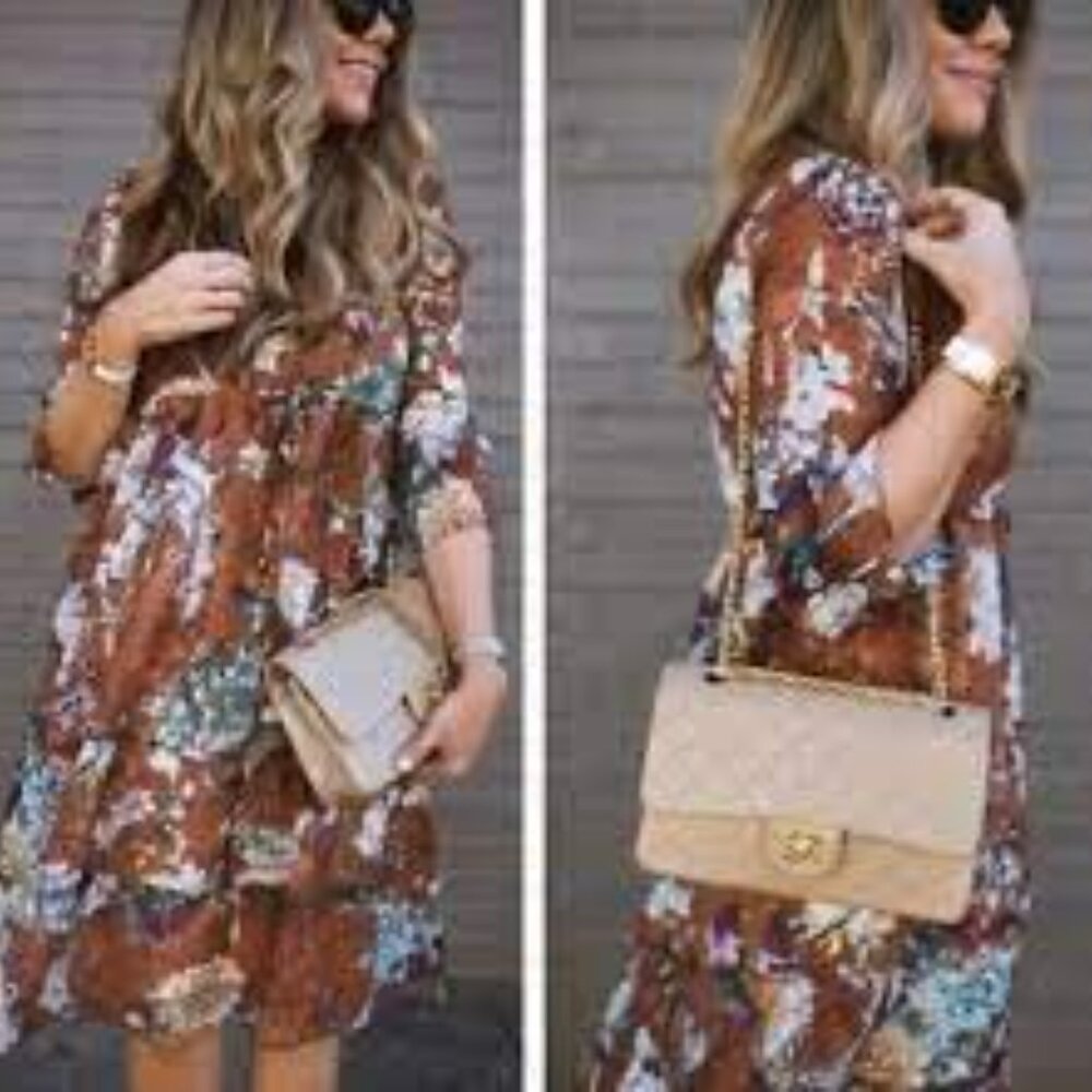 HEMANT & NANDITA @ Anthropologie Zeri Peasant Floral Print Dress ** SZ 10 - Picture 2 of 10